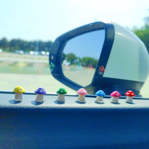Cute Mushroom Car Ornaments for Dashboard, Funny Rear View Mirror Accessories Car Center Screen Decor, Car Dashboard Decor Little Mushroom Car Accessories Interior for Women/Men in Saudi Arabia