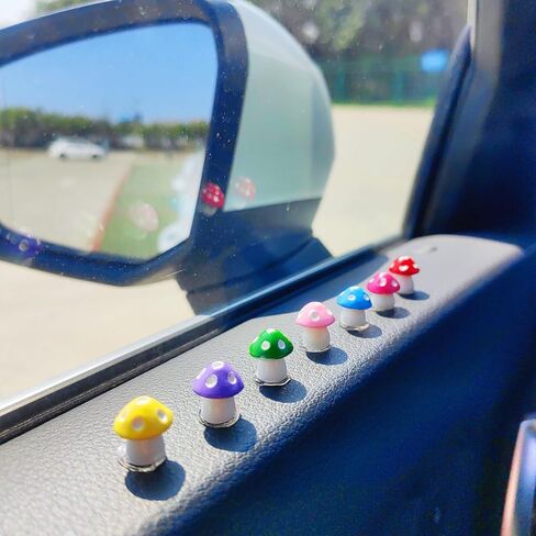 Cute Mushroom Car Ornaments for Dashboard, Funny Rear View Mirror Accessories Car Center Screen Decor, Car Dashboard Decor Little Mushroom Car Accessories Interior for Women/Men in Saudi Arabia