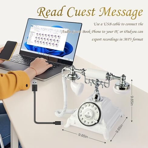 كتاب الضيوف الصوتي، هاتف الزفاف، سجل سجل الضيوف الصوتي، رسائل صوتية مخصصة، بدائل كتاب الضيوف، هاتف كلاسيكي قديم للحفلات، أعياد الميلاد، الإيجارات، الاعترافات، المناسبات الخاصة (أسود) in Saudi Arabia