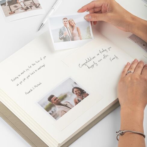 Eco Leather Guest Book | All Sizes Instant Photos Wedding Guest Book | Pictures Guest Book with Pockets | Handmade by Arcoalbum Eco Leather Guestbook Alternative in Saudi Arabia