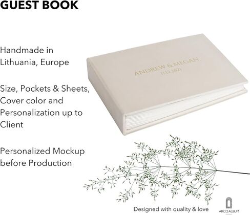 Wedding Guest Book Alternative - Velvet Photo Album for All Instant Photo Sizes - Mini Wide Square - 4x6 2x6 Photo Booth Book - Guestbook with Pockets - Scrapbook for Memories - Handmade Event Book in Saudi Arabia