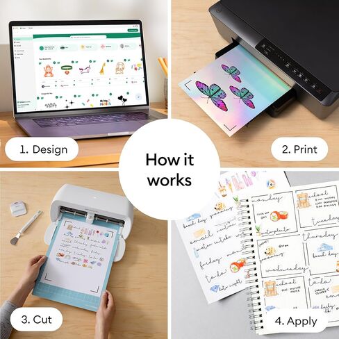 فينيل قابل للطباعة من Cricut® - 20 ورقة بحجم حرف أمريكي (8.5 × 11 بوصة) - فضي - للاستخدام مع طابعة نافثة للحبر - سهل الاستخدام - متوافق مع Cricut Joy Xtra™ وExplore® وMaker® in Kuwait