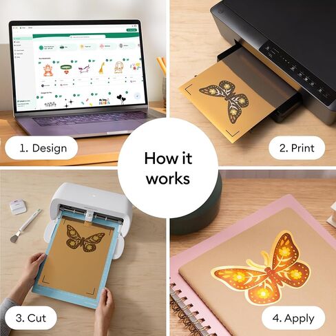 فينيل قابل للطباعة من Cricut® - 20 ورقة بحجم حرف أمريكي (8.5 × 11 بوصة) - فضي - للاستخدام مع طابعة نافثة للحبر - سهل الاستخدام - متوافق مع Cricut Joy Xtra™ وExplore® وMaker® in Saudi Arabia