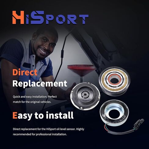 طقم قابض ضاغط مكيف الهواء HiSport متوافق مع شيفروليه سيلفرادو 2500 3500 HD 2015-2021، بديل لـ GMC Sierra 2500 HD 2015-2021، Sierra 3500 HD 2015-2019 2021، V8 6.6L in Saudi Arabia