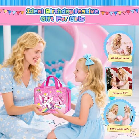 73PCS Unicorn Washable Markers Set with Glitter Pencil Case, Art Supplies and Craft for Girls Ages 4-6-8,Kids Coloring Drawing Kit with Marker,Colored Pencil,Crayon,Gel Pen,Birthday Gift Toys for Girl in Saudi Arabia