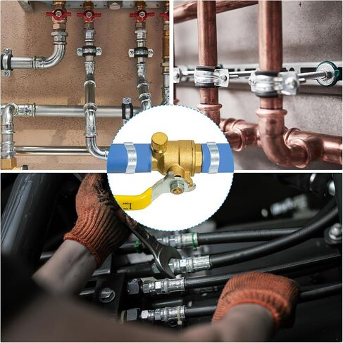 PATIKIL 35 Pack 23-27mm Double Ear Hose Clamp, 304 Stainless Steel O Clip Crimp Rings for Fuel Petrol Pipe Tube Fitting Connections, Silver Tone in Saudi Arabia