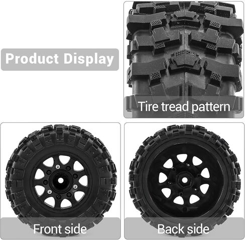 عجلات وإطارات RC لإطارات الشاحنات وإطارات قصيرة المدى لسيارة Arrm a Senton، Slash 2WD 4×4، Axia1، Rc 4wd، Red cat، إطارات مطاطية للعجلات البلاستيكية، 4 قطع (أسود) in Kuwait