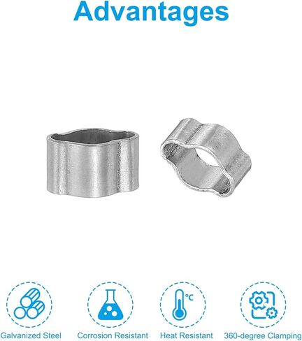 PATIKIL 35 Pack 23-27mm Double Ear Hose Clamp, 304 Stainless Steel O Clip Crimp Rings for Fuel Petrol Pipe Tube Fitting Connections, Silver Tone in Saudi Arabia