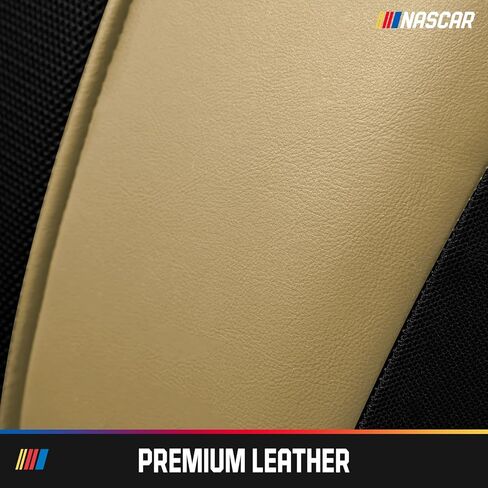 NASCAR Car Seat Covers, Black Leather and Mesh Seat Covers, Universal Fit Front Seat Covers for Cars with Airbag-Compatible Design, Durable Racing-Inspired Car Interior for Cars, Trucks & SUVs in Saudi Arabia