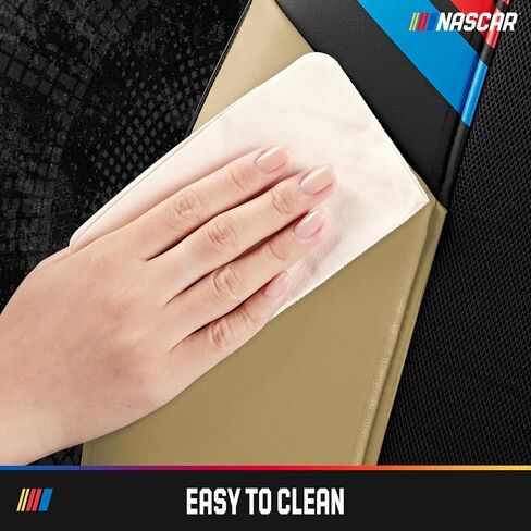 NASCAR Car Seat Covers, Black Leather and Mesh Seat Covers, Universal Fit Front Seat Covers for Cars with Airbag-Compatible Design, Durable Racing-Inspired Car Interior for Cars, Trucks & SUVs in Saudi Arabia