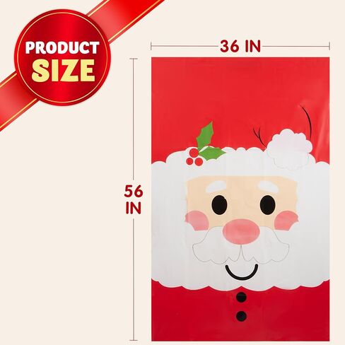 JOYIN Jumbo Christmas Santa Gift Bag Plastic Xmas Gift Wrapping Bag 56"x36" for Gift Giving, Holiday Presents, Giant Gifts Decorations, Festive Surprises in Saudi Arabia