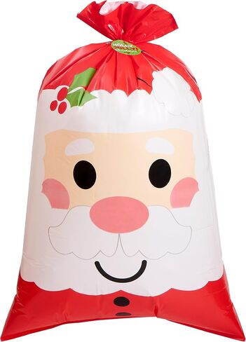JOYIN Jumbo Christmas Santa Gift Bag Plastic Xmas Gift Wrapping Bag 56"x36" for Gift Giving, Holiday Presents, Giant Gifts Decorations, Festive Surprises in Saudi Arabia