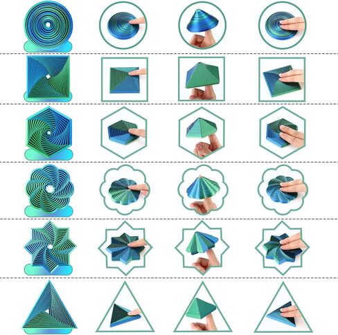 6 Pcs Fractal Fidget Hexagon 3D Printed Fidgets Stress Relief Sensory Tool Colorful Whirling Spiral Mindful Meditation Tool for ADHD Autism Anxiety Relief Christmas Birthday Gift in Saudi Arabia