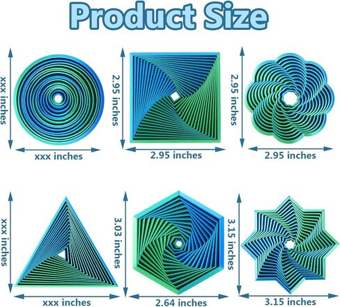 6 Pcs Fractal Fidget Hexagon 3D Printed Fidgets Stress Relief Sensory Tool Colorful Whirling Spiral Mindful Meditation Tool for ADHD Autism Anxiety Relief Christmas Birthday Gift in Saudi Arabia