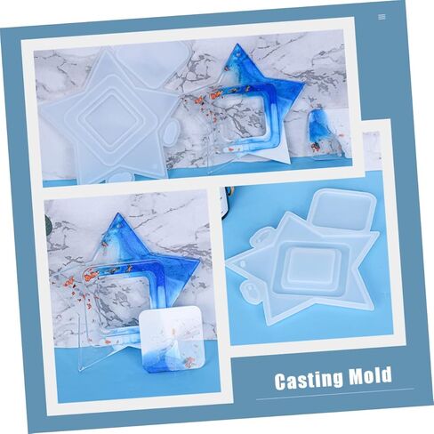 NUOBESTY قطعتان من إطار الصورة الإيبوكسي على شكل نجمة قالب صب للحرف اليدوية تصميم إطار الصورة الإبداعي ديكورات مخصصة مرنة وسهلة in Kuwait