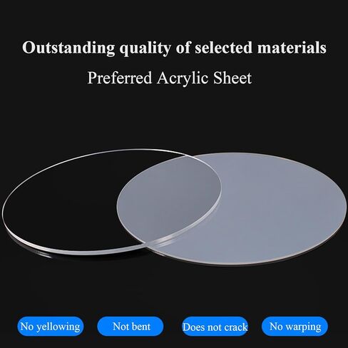 6 Pieces Clear Acrylic Sheets, Round Transparent Acrylic Sheets 4Mm Thick Acrylic Sheets Sign for Frame Painting DIY Crafts Wedding Display,Diameter 120mm in Kuwait