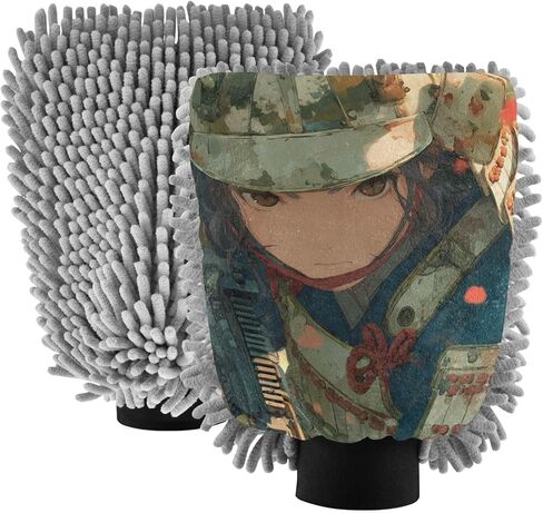 AIXIWAWA Anime Samurai Soldier طباعة قفاز غسيل السيارات قفاز غسيل مقاوم للخدش وماص للماء 2 حزمة كبيرة in Kuwait