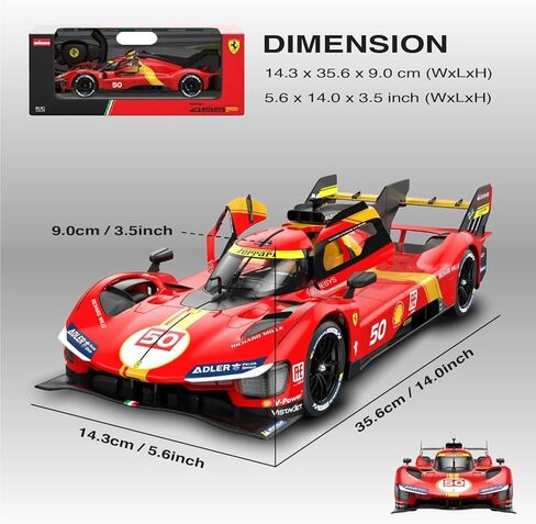 Voltz Toys 1/14 Scale Le Mans RC Car Licensed Ferrari 499P Remote Control Toy Car Model for Kids and Adults with Open Doors and Lights Gift for Kids and Adult in Saudi Arabia