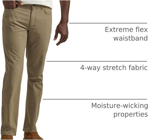 Lee Men's Extreme Motion 5-Pocket Synthetic Straight Pant in Kuwait