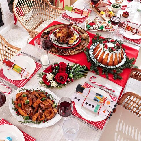 12 حزمة من هدايا حفلات عيد الميلاد بدون كبس، هدايا طاولة عيد الميلاد مع قبعة الحفلات، نكتة وهدية صغيرة بالداخل، لوازم تقاليد عشاء العطلات الموسمية لعيد الميلاد للأطفال والكبار in Kuwait