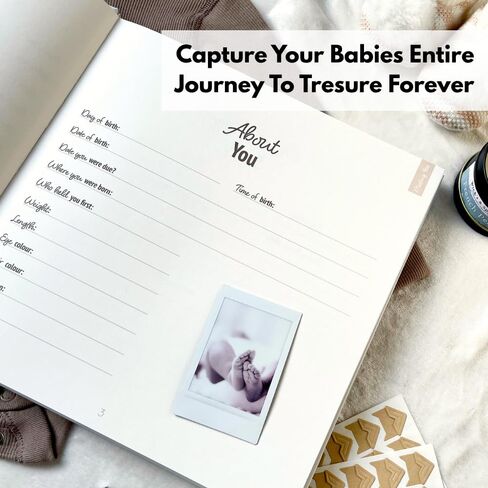 gateway22 Baby Journal – Memory Book for New Mom & Ideal for Showers – Photo and Writing Space – From Birth to 5 Years – Includes Photo Corner Stickers in Saudi Arabia