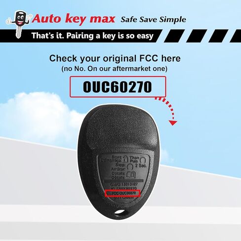 Simple Key Fob Keyless Entry Remote , Replacement for Chevy Traverse 2007-2016 Tahoe Suburban GMC Acadia Yukon Cadillac Escalade OUC60270 OUC60221 (6 Btn Simple Key Kit) in Saudi Arabia