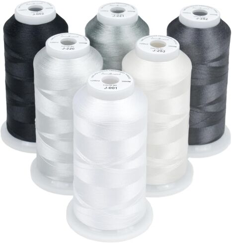 Simthread 6 Spools Embroidery Thread Set, 3000 Yards 40WT 100% Polyester Trilobal Machine Thread for Professional & Home Use, Compatible with Brother, Singer, Janome & More, Brown Series in Saudi Arabia