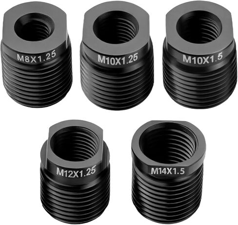 مجموعة محول مقبض التحول - 5 عبوات تناسب M10x1.25 / M12x1.25 / M14x1.25 / M10x1.5 / M14x1.5 سيارات النقل اليدوي والشاحنات وسيارات الدفع الرباعي - إدراجات خيط الألومنيوم in Kuwait