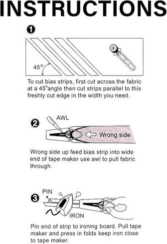 Practical Bias Tape Makers Kits 7 Size 6/9/12/15/18/21/25mm Handmade Quilting Tool for Fabric Sewing and Quilting in Saudi Arabia