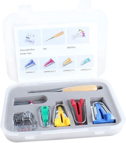 Gadpiparty Multi Function Electric Sewing Machine Tape Makers Set with Bias Binder Feet Ball Point Pins DIY Quilting Tools for Easy Binding and Trimming in Saudi Arabia