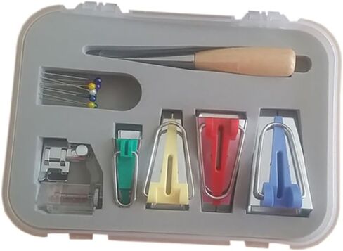 Gadpiparty Multi Function Electric Sewing Machine Tape Makers Set with Bias Binder Feet Ball Point Pins DIY Quilting Tools for Easy Binding and Trimming in Saudi Arabia
