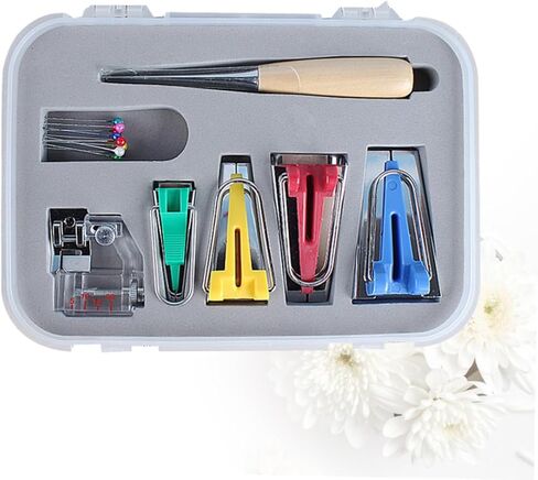 Gadpiparty Multi Function Electric Sewing Machine Tape Makers Set with Bias Binder Feet Ball Point Pins DIY Quilting Tools for Easy Binding and Trimming in Saudi Arabia