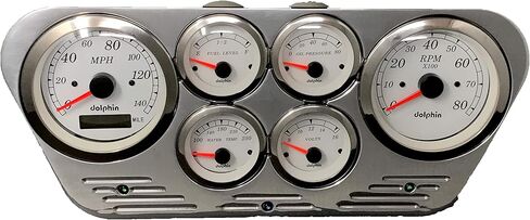 مقاييس دولفين متوافقة مع 1953 1964 1955 Ford Truck 6 Gauge GPS Dash Cluster Panel Set أبيض in Saudi Arabia