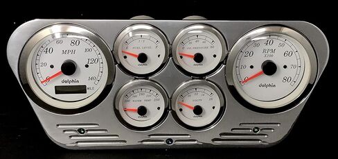 مقاييس دولفين متوافقة مع 1953 1964 1955 Ford Truck 6 Gauge GPS Dash Cluster Panel Set أبيض in Saudi Arabia