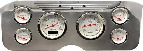 Dolphin Gauges 1955 1956 1957 1958 1959 GMC Truck 6 Gauge Dash Cluster Panel Set Programmable White in Saudi Arabia