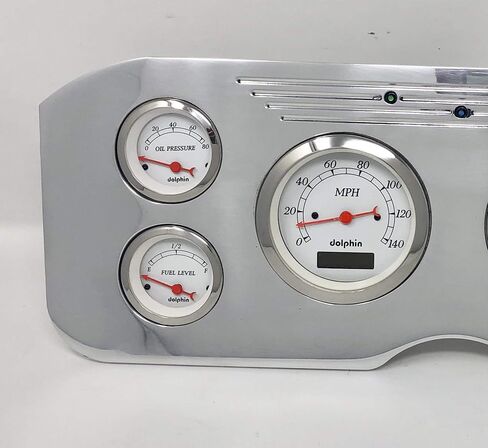 Dolphin Gauges 1955 1956 1957 1958 1959 GMC Truck 6 Gauge Dash Cluster Panel Set Programmable White in Saudi Arabia