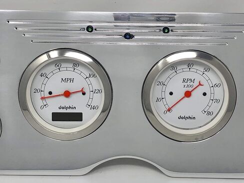Dolphin Gauges 1955 1956 1957 1958 1959 GMC Truck 6 Gauge Dash Cluster Panel Set Programmable White in Saudi Arabia