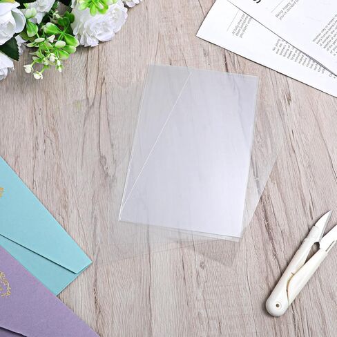 60PCS Heat Resistant Clear Acetate Sheets for Crafts, Transparent Craft Plastic Sheets, 6.4x4.4in Transparency Sheet for DIY Scrapbooks Cards Photo Albums Photo Frame, Anti-Static, Easy to Cut in Saudi Arabia