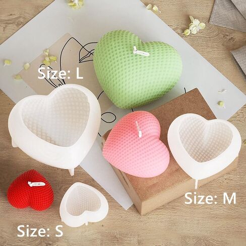 1 Pieces Heart Shaped Silicone Moulds Resin Molds for DIY Crafts Making Chocolate Soap Candle Making Molds(M-2.71x3.03inch) in Saudi Arabia