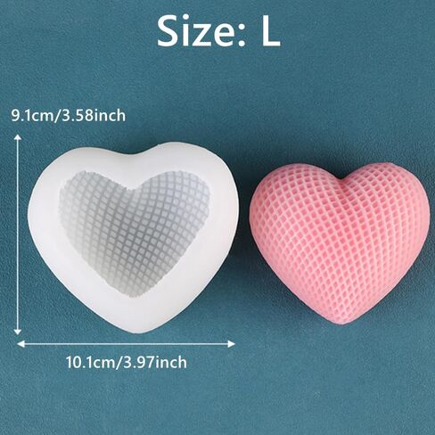 1 Pieces Heart Shaped Silicone Moulds Resin Molds for DIY Crafts Making Chocolate Soap Candle Making Molds(M-2.71x3.03inch) in Saudi Arabia