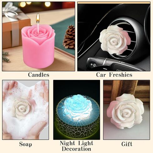 1 Piece DIY Small Rose 3D Shape Silicone Mould, Handmade Fondant Cake Decoration Tools Chocolate Candle Molds in Saudi Arabia