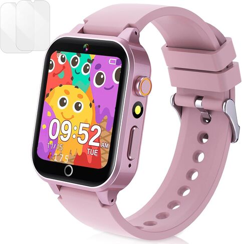 Moremore Smart Watch for Kids with 39 Games, Kids Watch with Touch Touchscreen Alarm Clock, HD Camera, Pedometer, Gifts Toys for Ages 3-12 Years Old for Boys Girls, Pink in Kuwait
