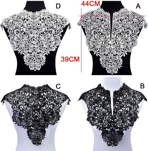 Hollow Neckline Hollow Apparel Accessories Detachable Women Neckline Fake Collar Embroideried Fabric Lace Neckline(B) in Saudi Arabia