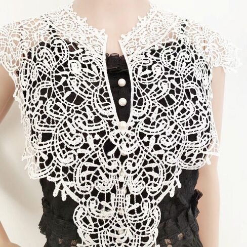 Hollow Neckline Hollow Apparel Accessories Detachable Women Neckline Fake Collar Embroideried Fabric Lace Neckline(B) in Saudi Arabia