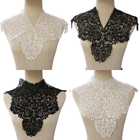 Hollow Neckline Hollow Apparel Accessories Detachable Women Neckline Fake Collar Embroideried Fabric Lace Neckline(B) in Saudi Arabia