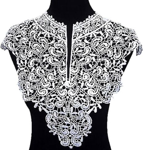 Hollow Neckline Hollow Apparel Accessories Detachable Women Neckline Fake Collar Embroideried Fabric Lace Neckline(B) in Saudi Arabia