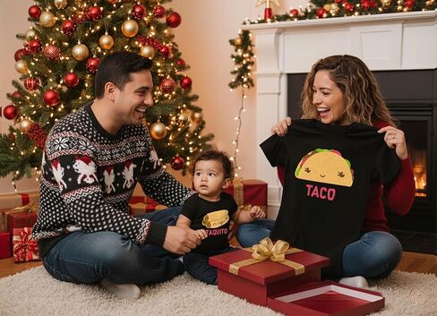 Tstars Taco Taquito Mommy and Me Outfits Gifts for New Moms First Mothers Day Mom & Infant Baby Bodysuit Matching Set in Saudi Arabia