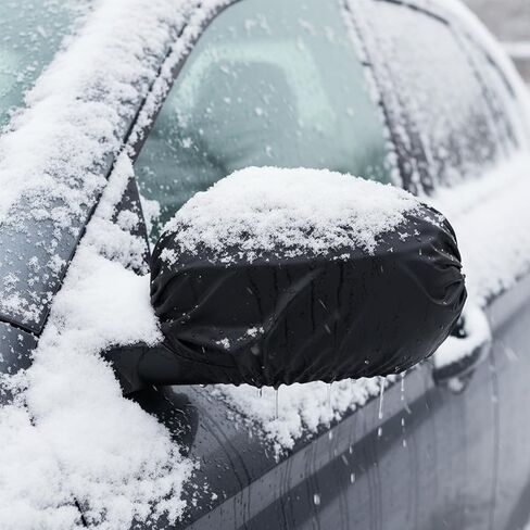 2 PCS Car Rearview Mirror Snow Covers Black Mirror Covers with Drawstrings Waterproof Auto Rearview Protection Cover Exterior Rear View Universal Fit Car Vehicle Trucks Winter Ice Snow Rain in Saudi Arabia