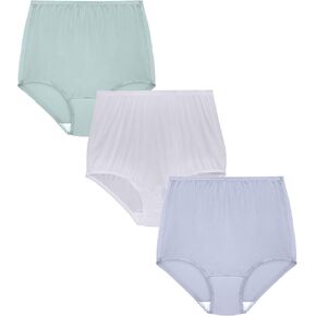 Vanity Fair Women's Perfectly Yours High Waisted Brief Panties, Cotton-3 Pack-Gentle Lavender/Baked Blush/Glacier White in Kuwait