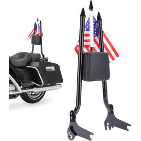 مسند ظهر للراكب الخلفي للدراجة النارية مقاس 27 بوصة، وسادة وسادة قابلة للفصل تناسب Harley Touring Road King Street Glide Road Glide Electra Glide 1997-2008 (أسود) in Kuwait